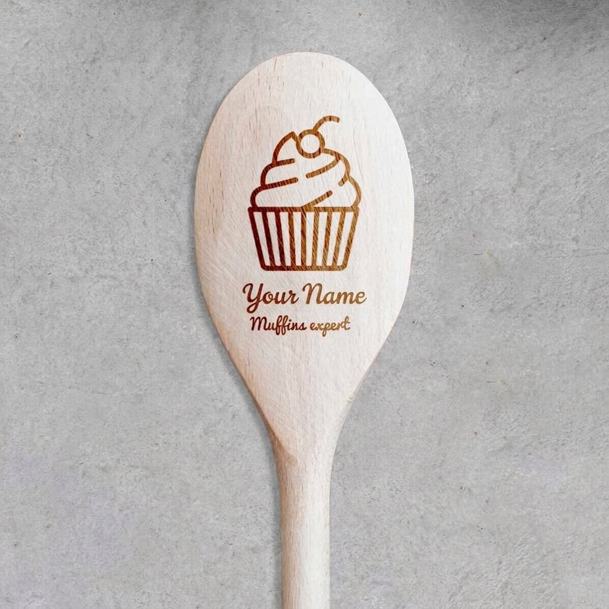 Gepersonaliseerde houten lepel - Muffins Expert
