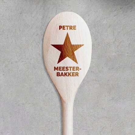 Gepersonaliseerde houten lepel - De ster van de keuken