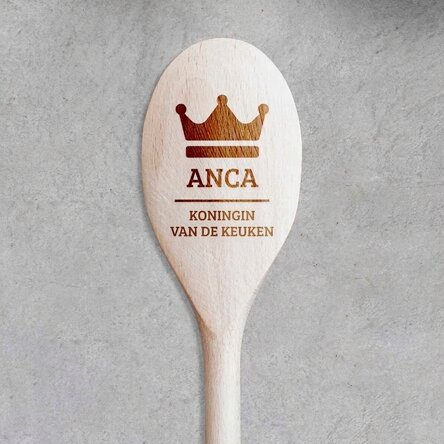 Gepersonaliseerde houten lepel - Kroon