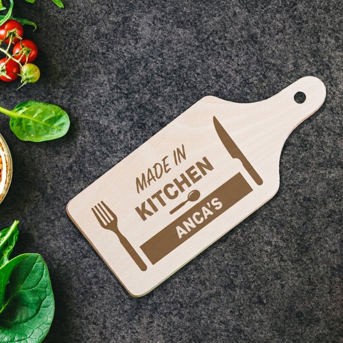 Gepersonaliseerde mini-snijplank - Gemaakt in de keuken