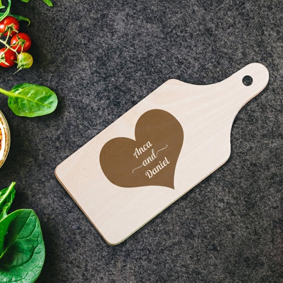 Gepersonaliseerde mini-snijplank voor koppels