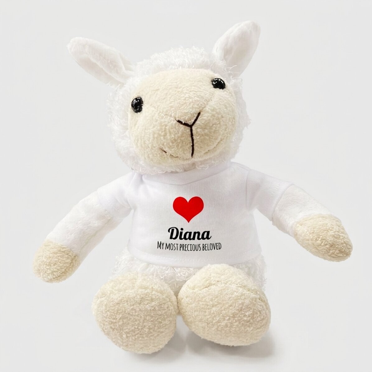 Gepersonaliseerd schapenknuffeltje met een liefkozende naam