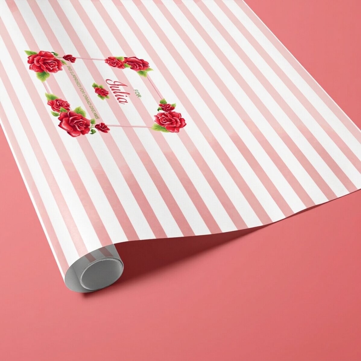 Gepersonaliseerd cadeaupapier - rozenmotief
