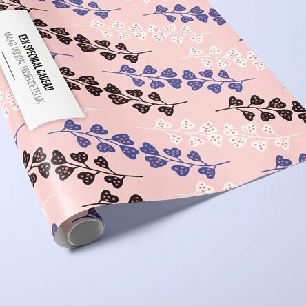 Gepersonaliseerd cadeaupapier met tekst - Bladeren