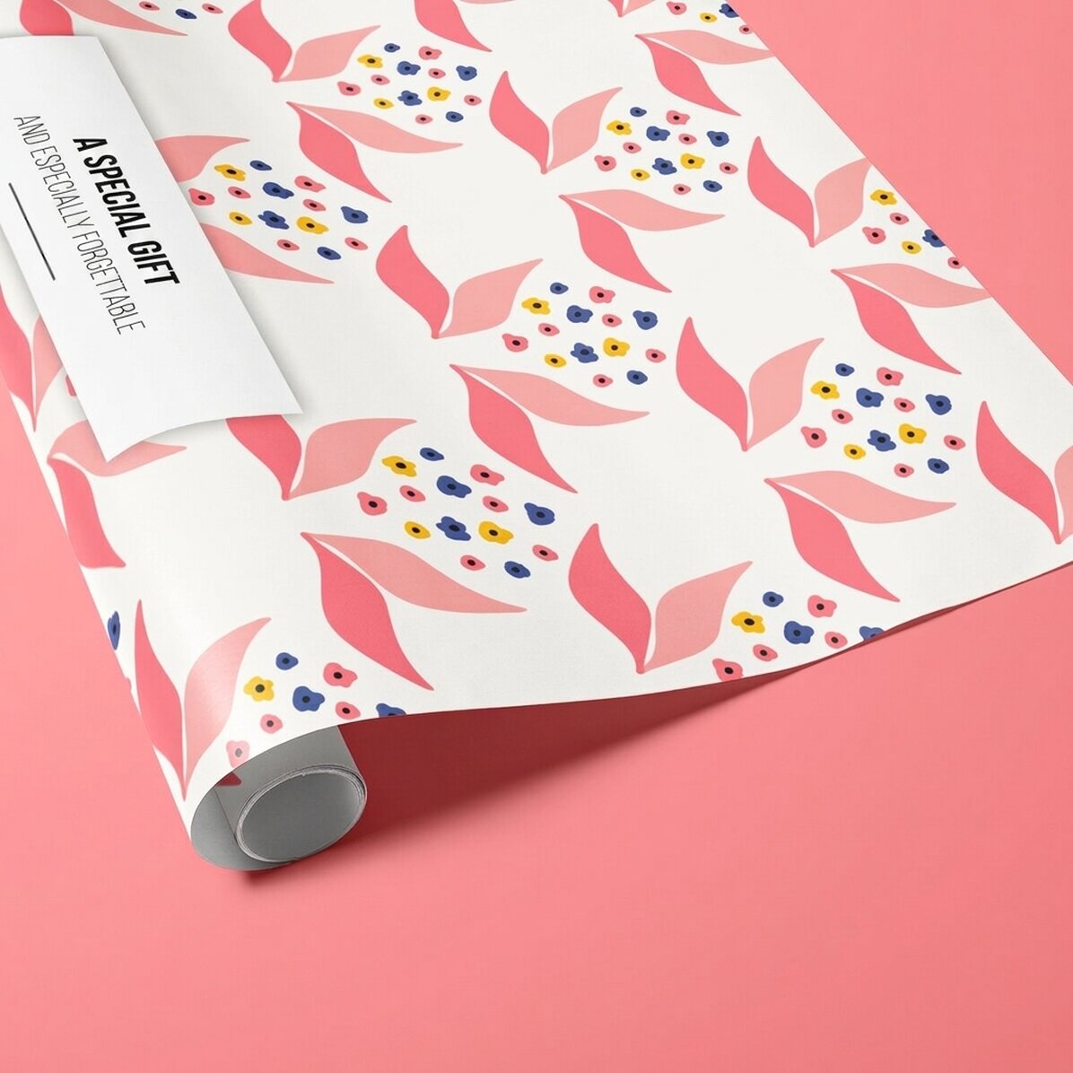 Gepersonaliseerd cadeaupapier met tekst - Floricele