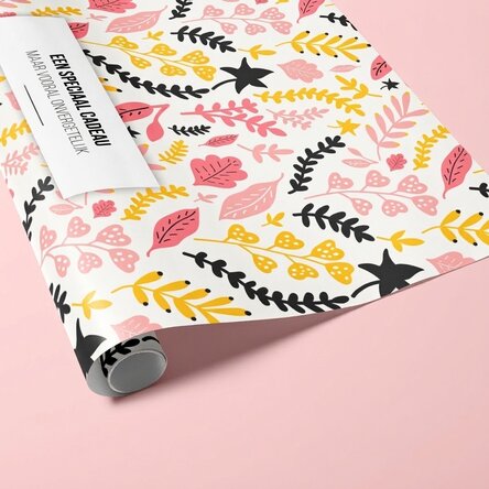 Gepersonaliseerd cadeaupapier met tekst - Herfstbladeren