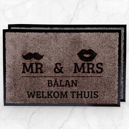 Op maat gemaakte vloerkleed voor binnen - Mr & Mrs