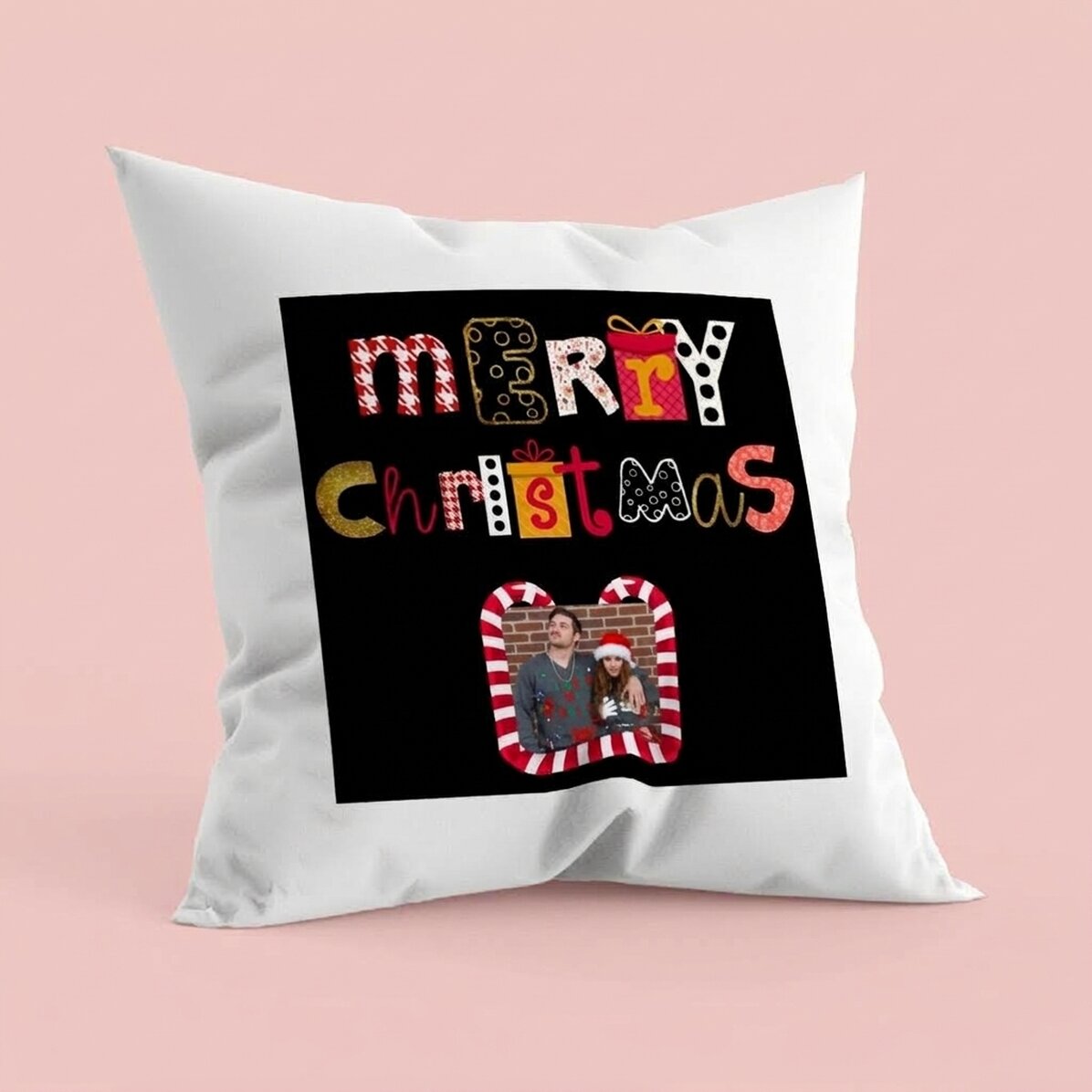 Gepersonaliseerd kussen met foto - Merry Christmas