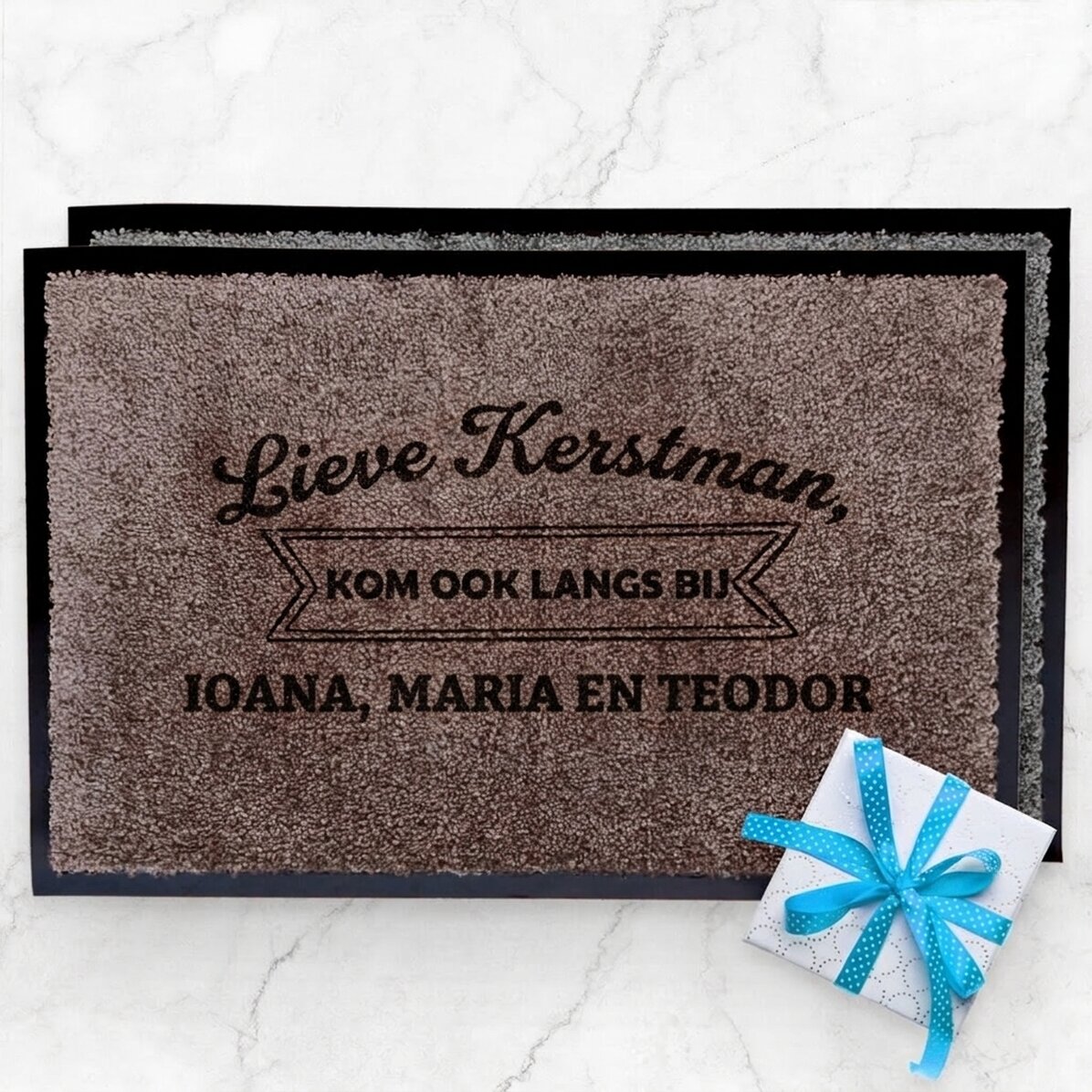 Op maat gemaakte vloerkleed voor binnen bij de ingang - Lieve Kerstman