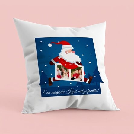 Gepersonaliseerd kussen met twee foto’s en tekst – Kerstman