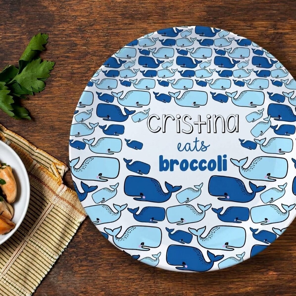 Gepersonaliseerd bord met tekst - Whale