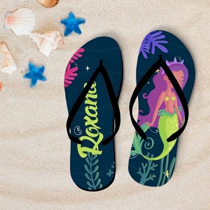 Op maat gemaakte slippers met naam - Mermaid