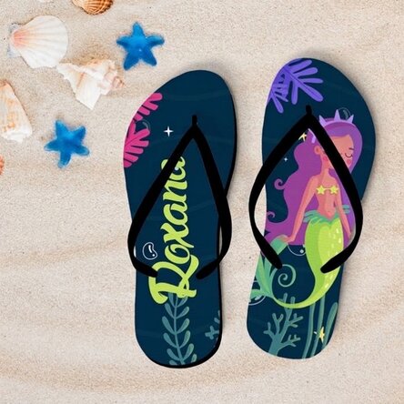 Op maat gemaakte slippers met naam - Mermaid