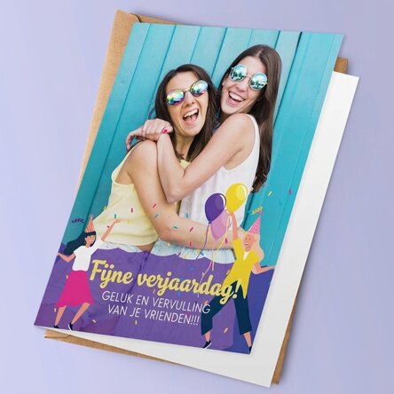 Gepersonaliseerde wenskaart met foto en tekst - Happy Birthday!