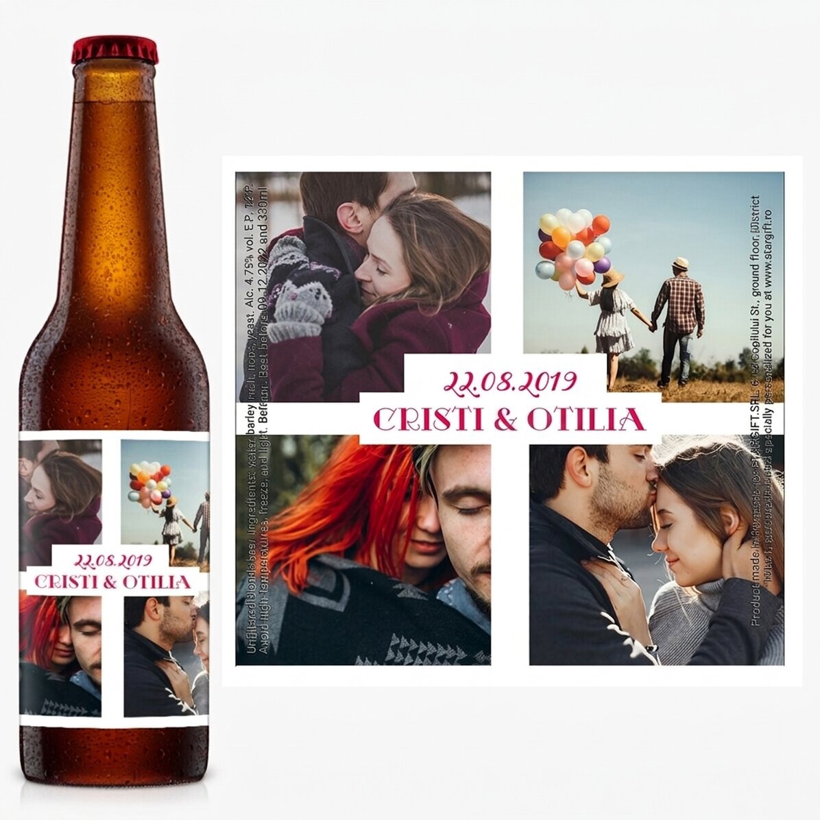 Gepersonaliseerd bier met 4 foto