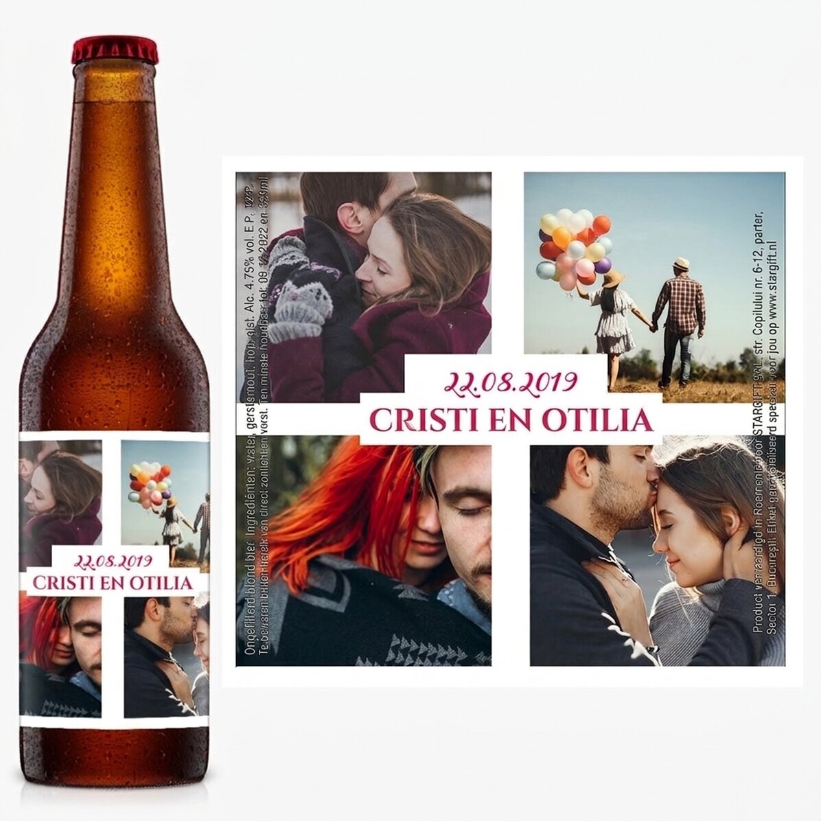 Gepersonaliseerd bier met 4 foto