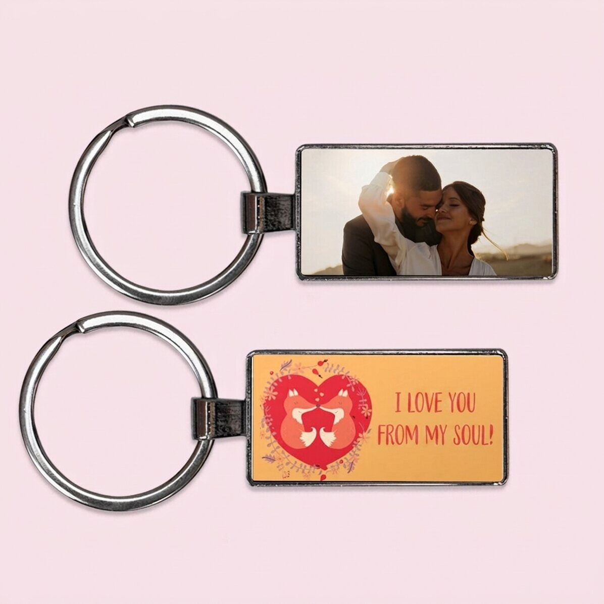 Gepersonaliseerde sleutelhanger met een foto en tekst - Vulpite