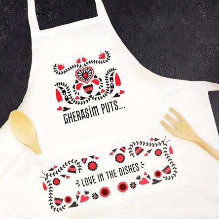Personalised apron with text - Love in food