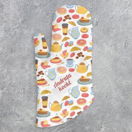 Op maat gemaakte keukenhandschoen met tekst - Model ‘cookies’