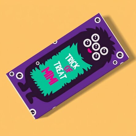 Chocolade met gepersonaliseerde tekst voor Halloween - Monster-ontwerp