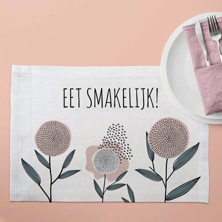 Gepersonaliseerde bordhouder - Bloemmotief 1