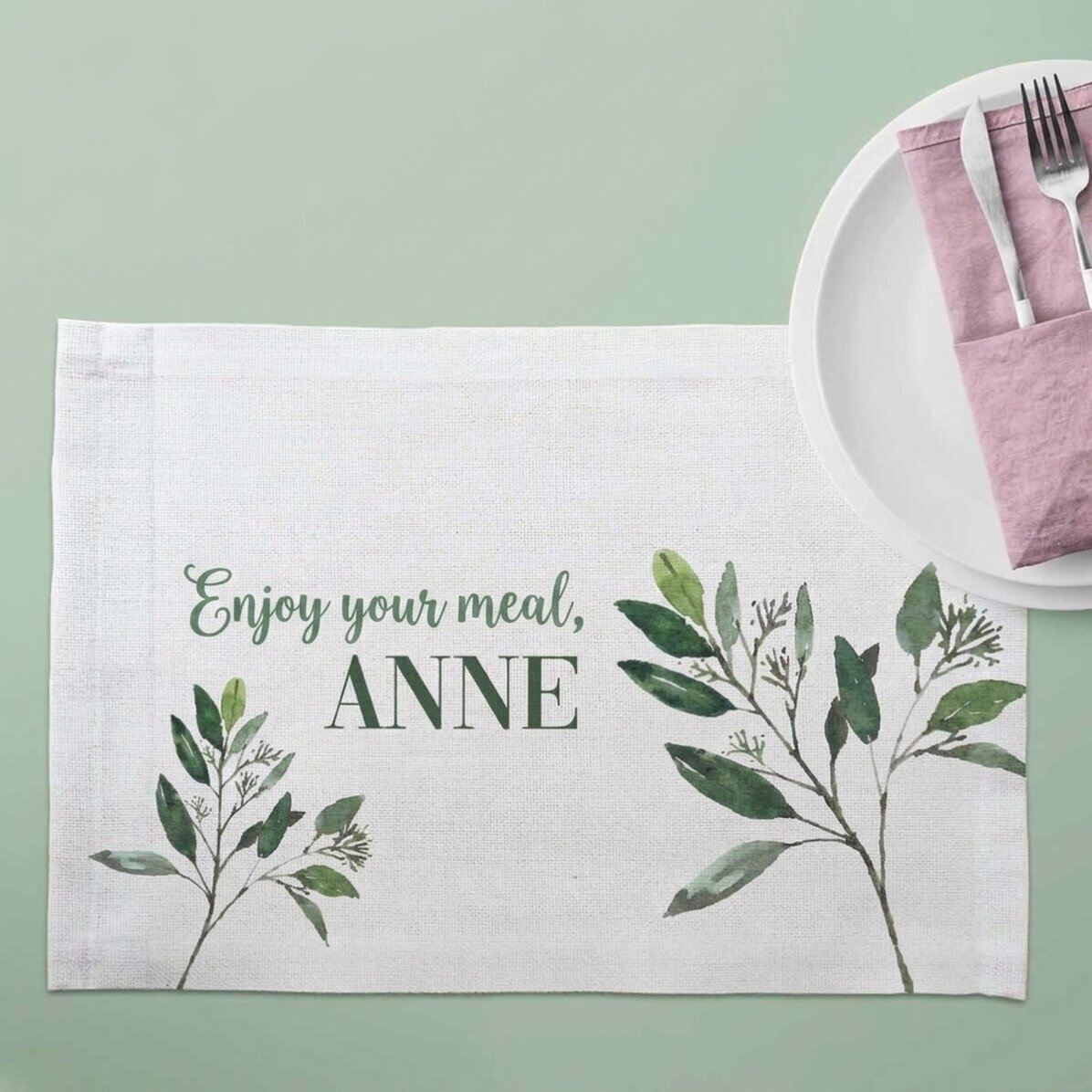 Gepersonaliseerde bordhouder - Planten in aquarel