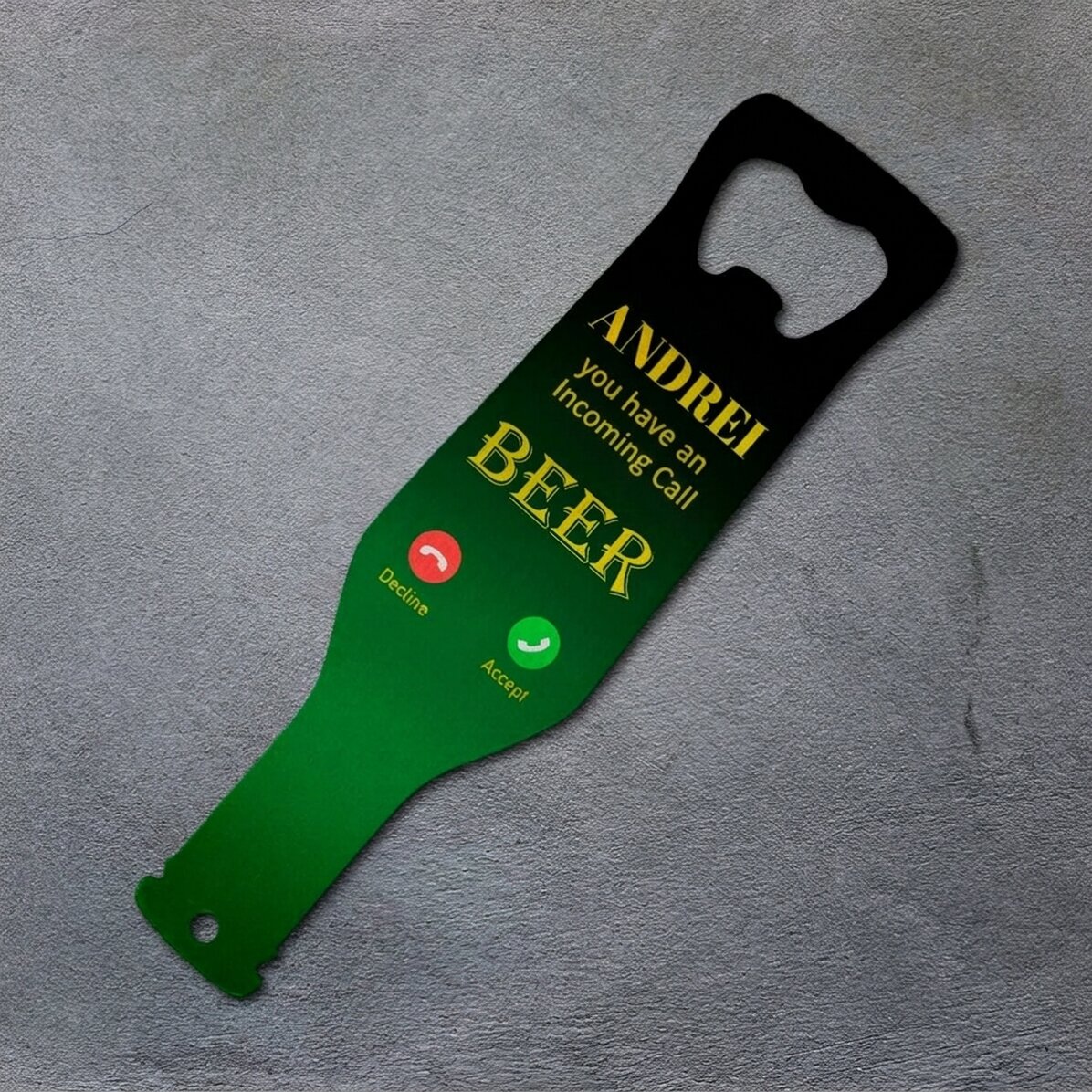Gepersonaliseerde bieropener - Incoming Call
