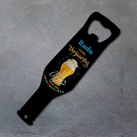 Gepersonaliseerde bieropener - Happy Birthday