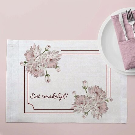 Gepersonaliseerde bordhouder - Chrysanthemum-motief
