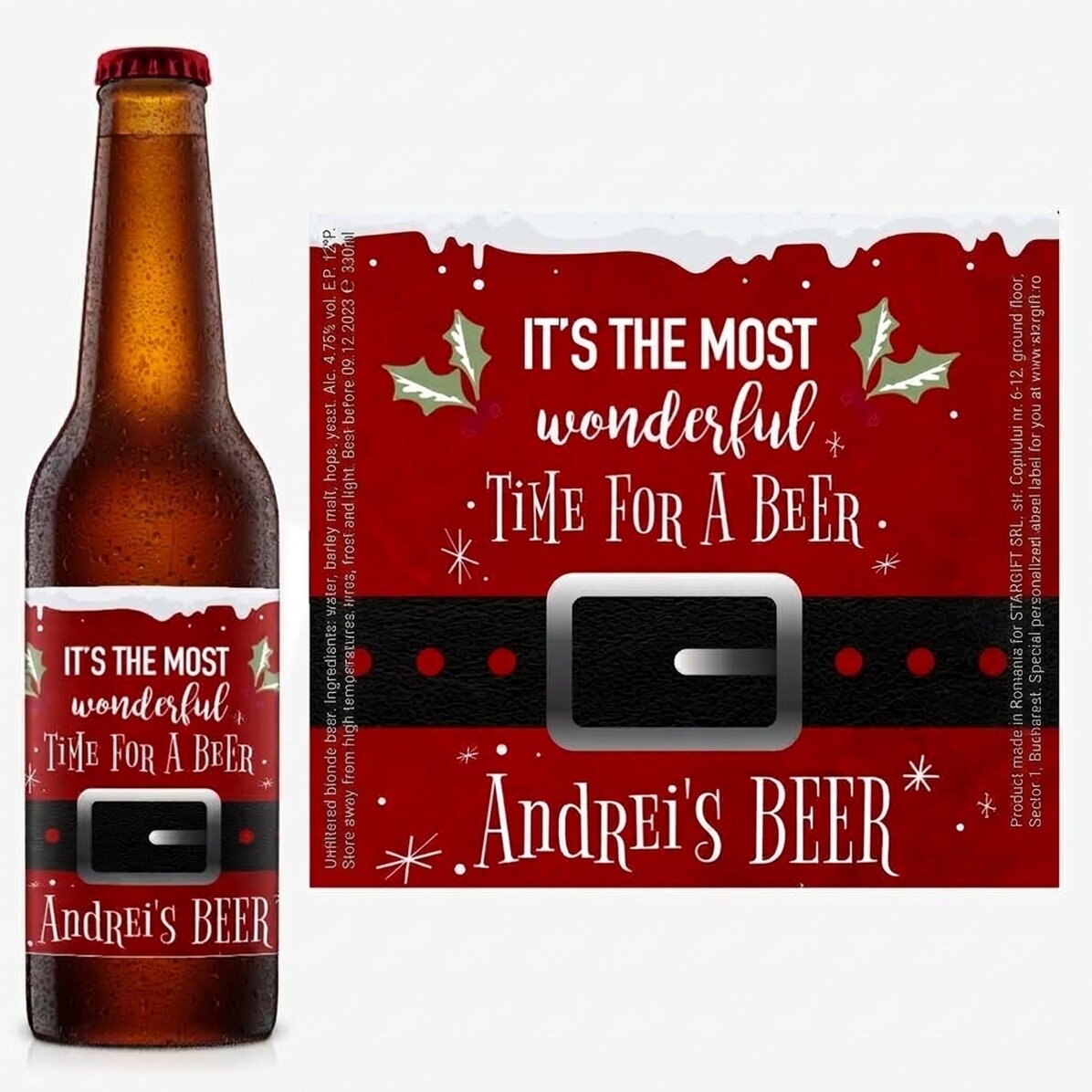 Bier met gepersonaliseerde tekst - De mooiste tijd om bier te drinken!