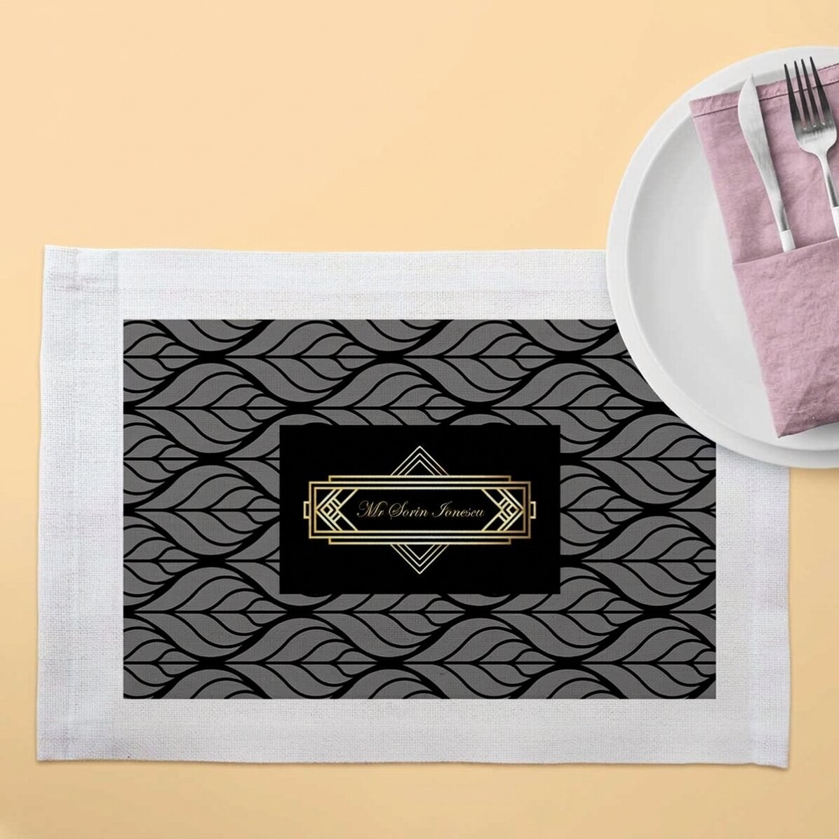 Gepersonaliseerde bordhouder - Elegance-stijl