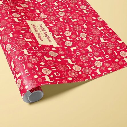 Gepersonaliseerd cadeaupapier met tekst in een kader - Reni
