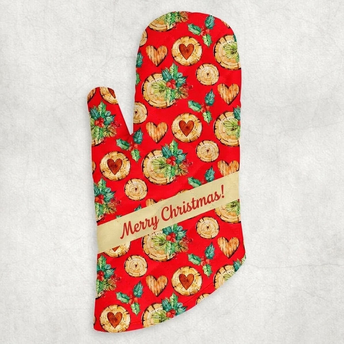 Op maat gemaakte keukenhandschoen met tekst - Mistletoe