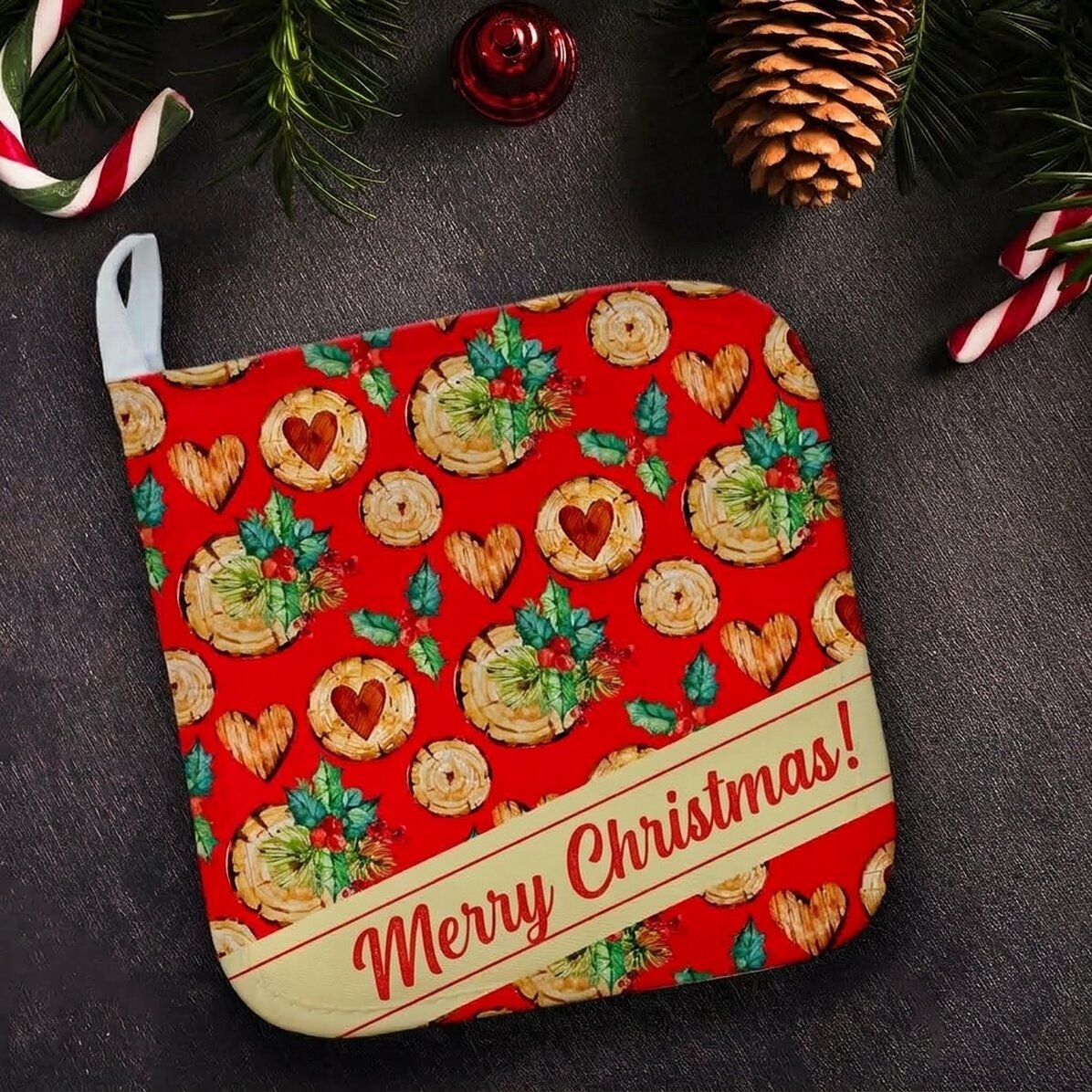 Gepersonaliseerde onderzetter voor hete pannen met tekst - Mistletoe
