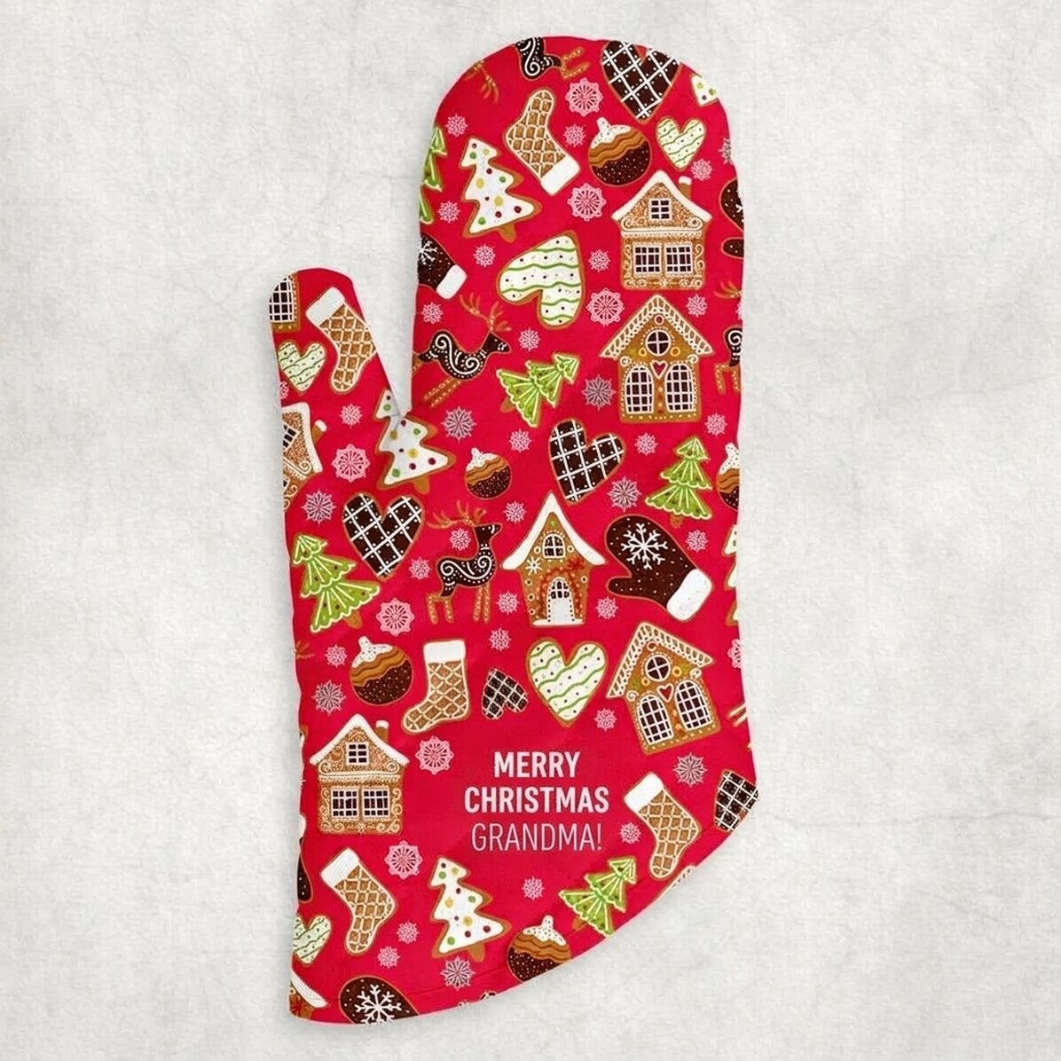 Op maat gemaakte keukenhandschoen met tekst - Gingerbread