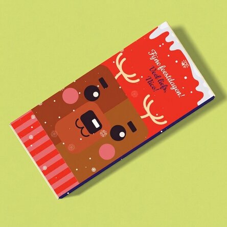 Chocolade met gepersonaliseerde tekst voor Kerstmis - Rudolf