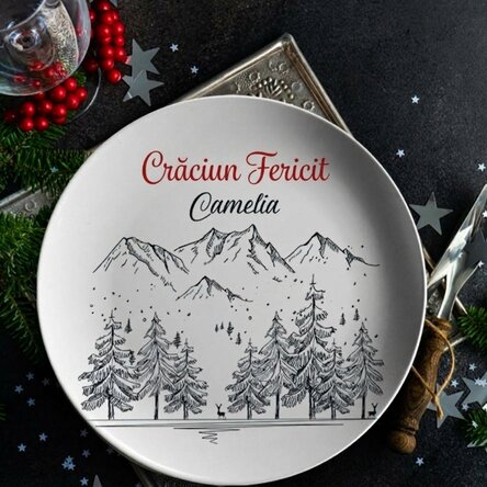 Gepersonaliseerd bord met tekst - Winterlandschap
