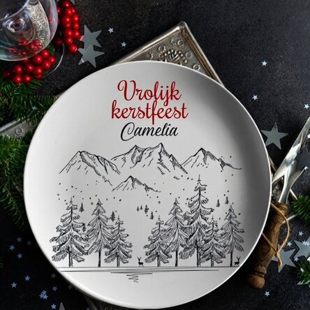 Gepersonaliseerd bord met tekst - Winterlandschap