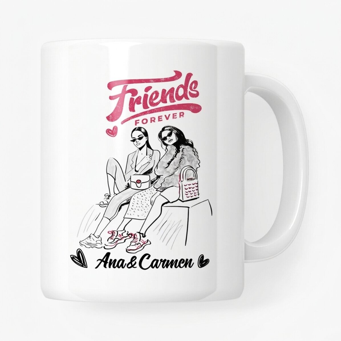 Gepersonaliseerde mok met tekst - Best friends