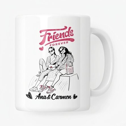 Gepersonaliseerde mok met tekst - Best friends