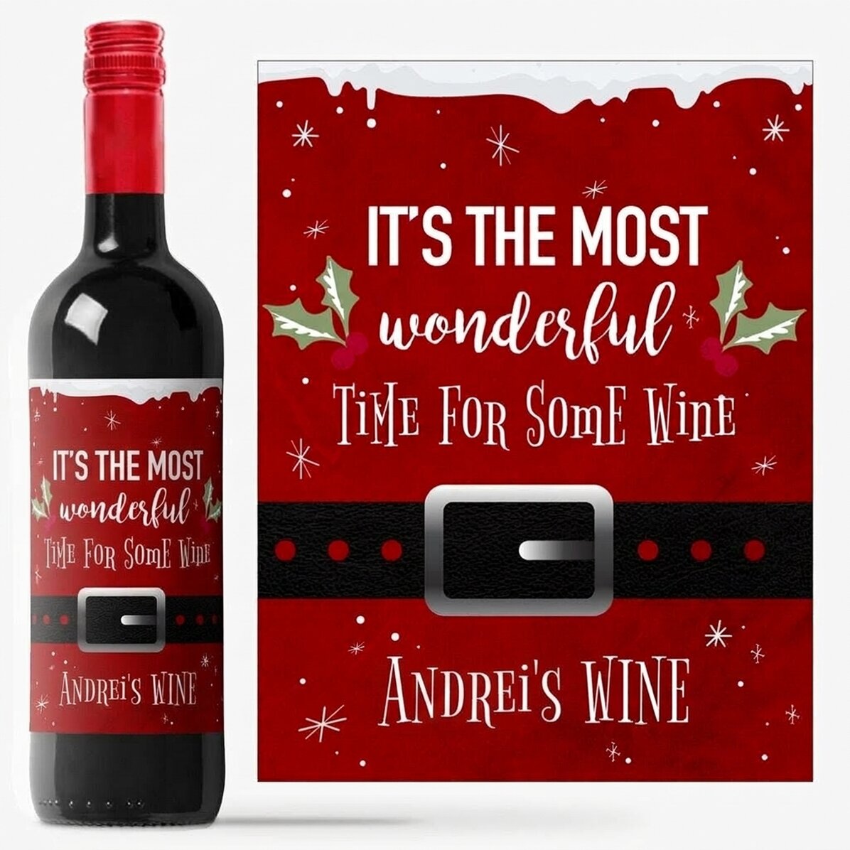 Wijn met gepersonaliseerde tekst - Most wonderful time