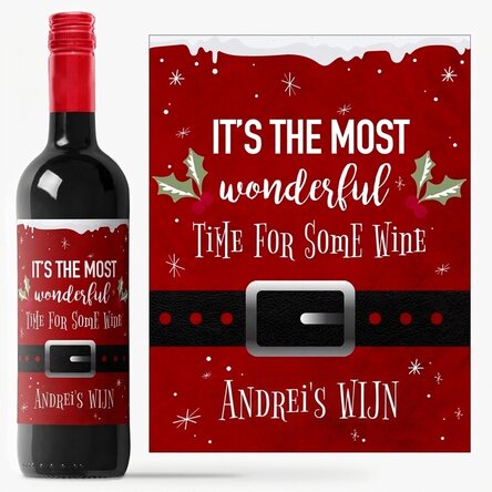 Wijn met gepersonaliseerde tekst - Most wonderful time