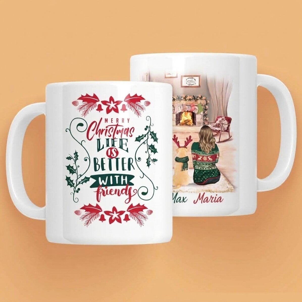 Gepersonaliseerde beker met tekst - Winter