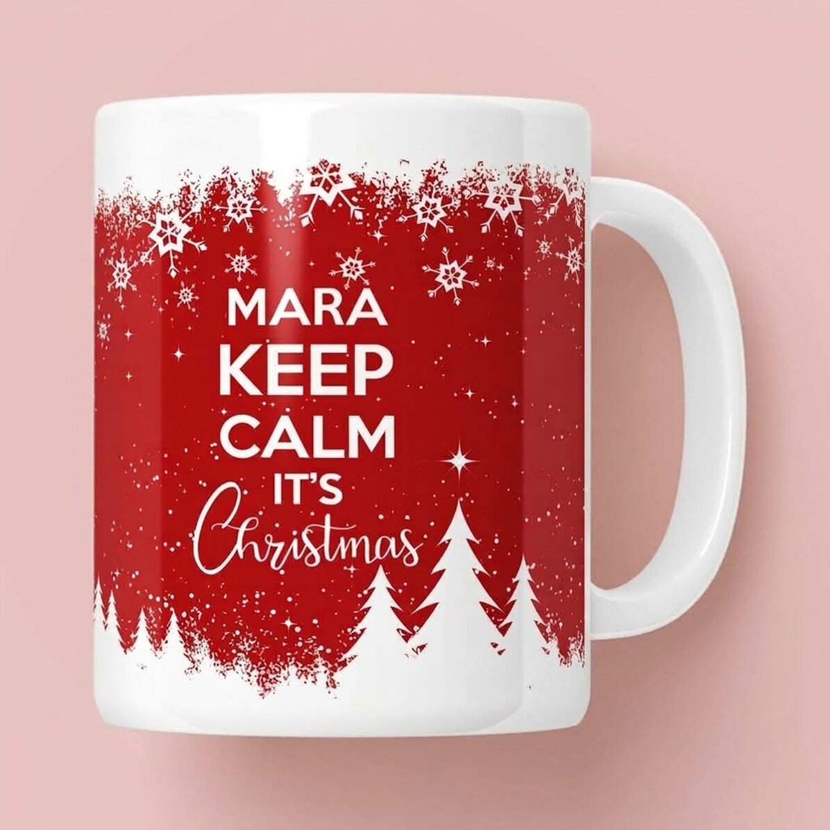 Gepersonaliseerde mok met tekst - Keep calm for Christmas