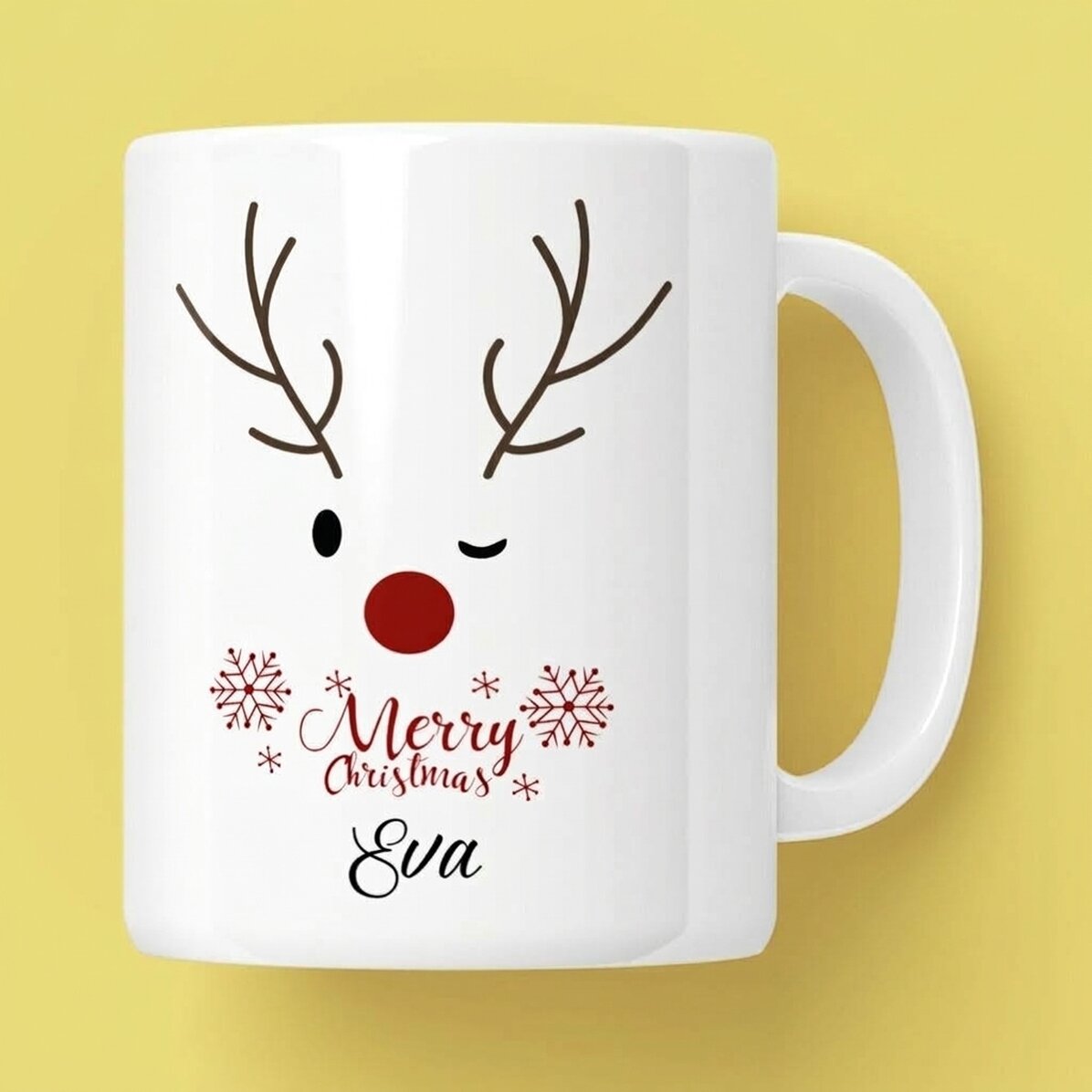 Gepersonaliseerde beker met tekst - Reindeer