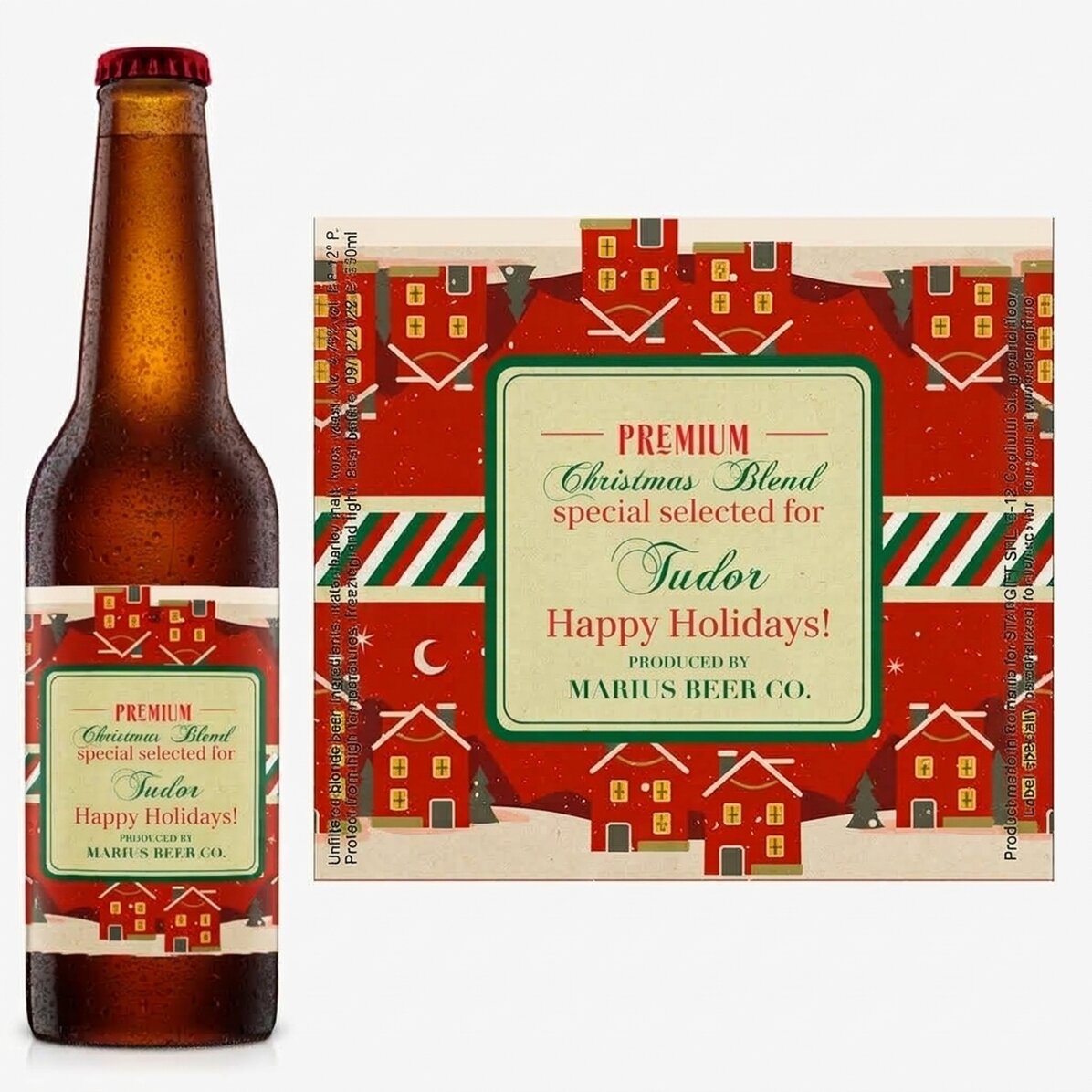 Bier met gepersonaliseerde tekst - Vintage Christmas Blend