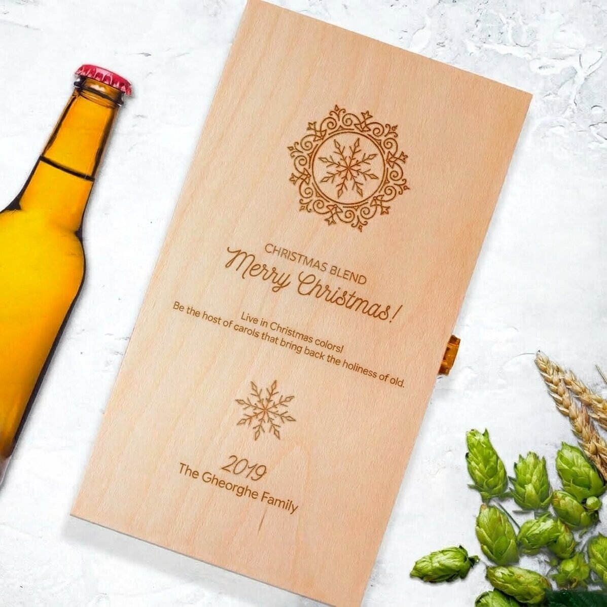 Gepersonaliseerde bierdoos voor drie flessen - Christmas Blend