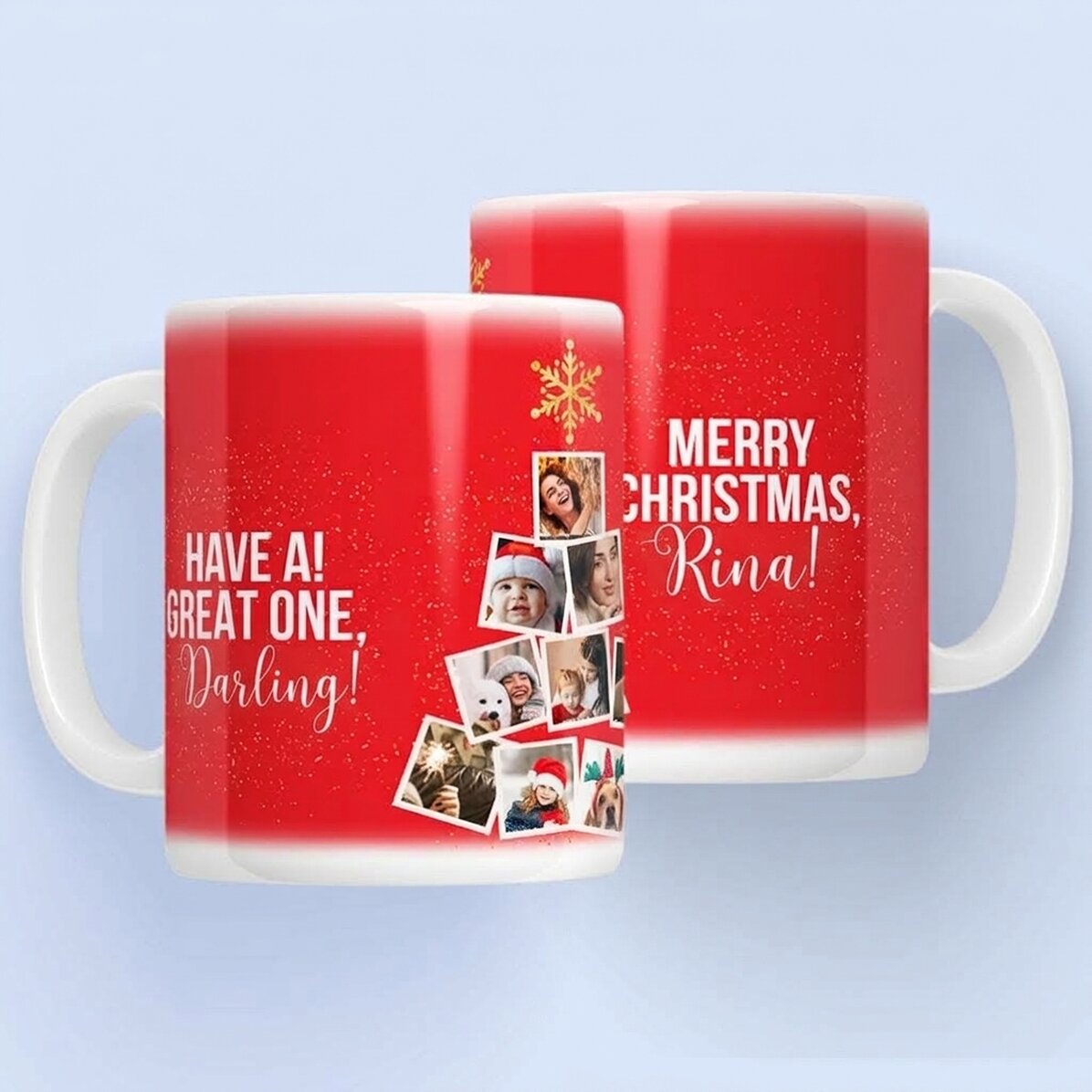 Gepersonaliseerde mok met 10 foto’s en tekst - Christmas Memories