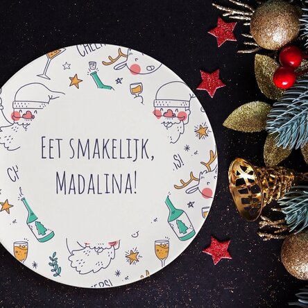Gepersonaliseerd bord met tekst - Drunk Santa