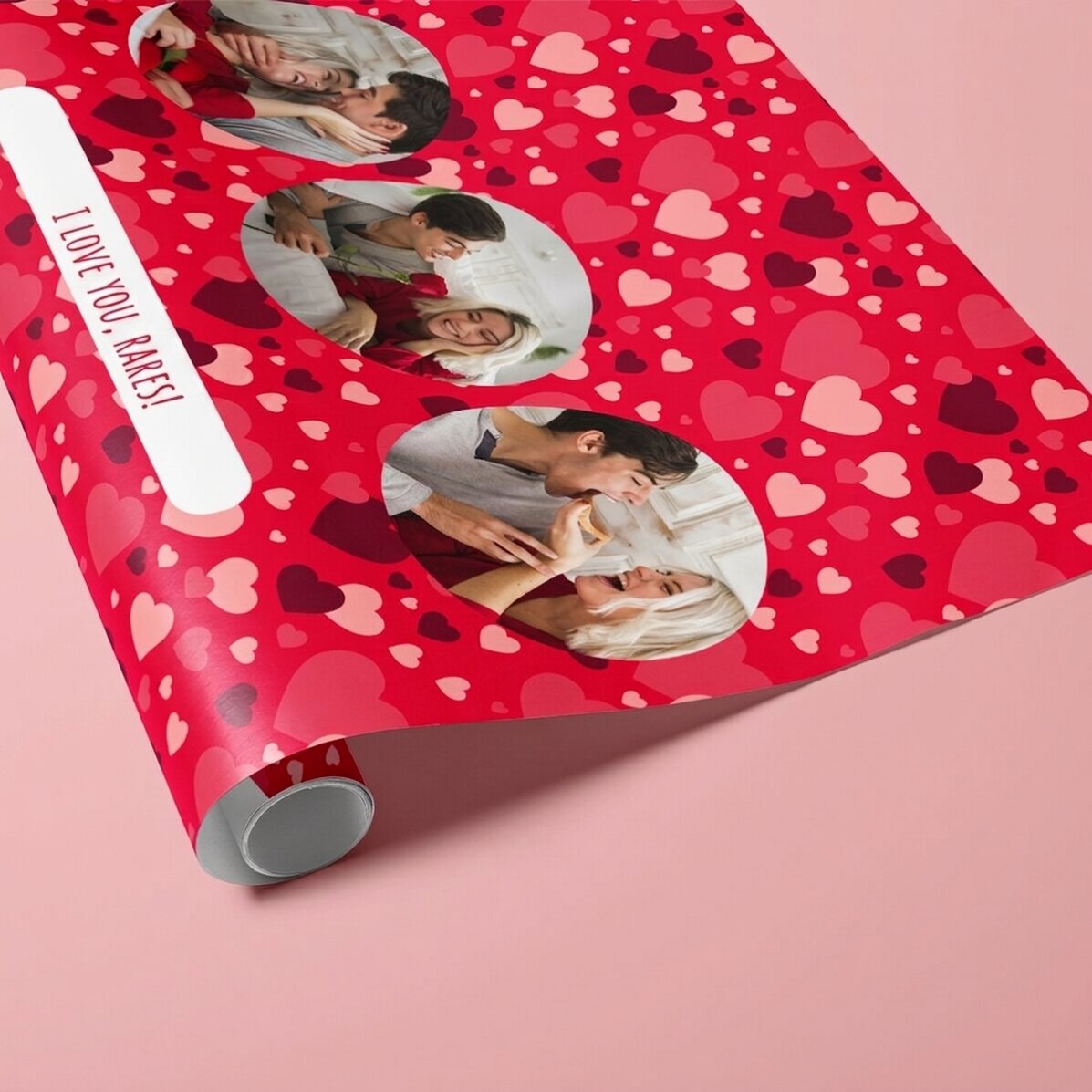 Gepersonaliseerd cadeaupapier met 3 foto